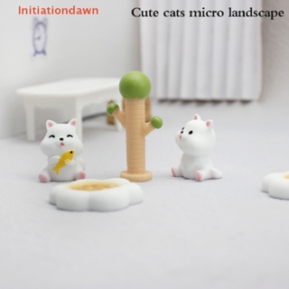 [Initiationdawn] โมเดลตุ๊กตาแมวจิ๋ว สําหรับตกแต่งสวน DIY