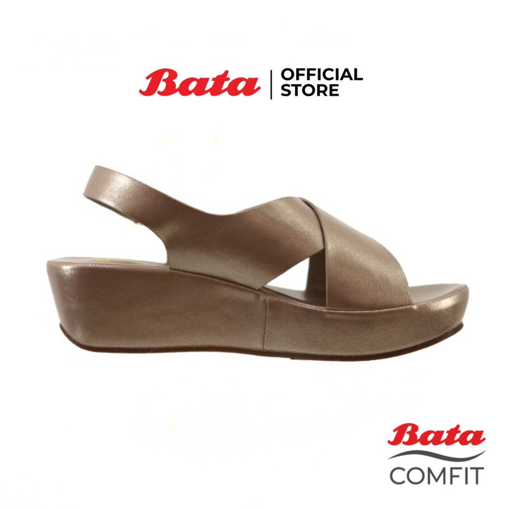 Bata COMFIT รองเท้าลำลอง SANDAL แบบสวม รัดส้น สีน้ำตาลมุก รหัส 6618844