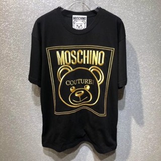 เสื้อยืด พิมพ์ลาย Moschino GOLD FOIL BEAR IMPORT BRANDED