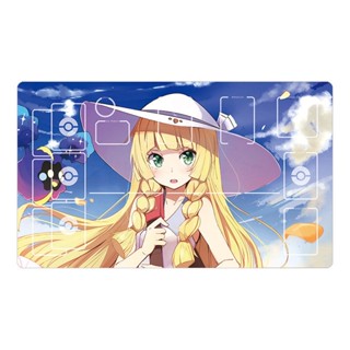 Pokemon โปเกมอน Lillie สนามรบ แผ่นรองการ์ด PTCG เสื่อการ์ดต่อสู้ผู้ แผ่นรองคุณภาพสูง สนามต่อสู้ของเกม เกมการ์ด เกมการ์ด