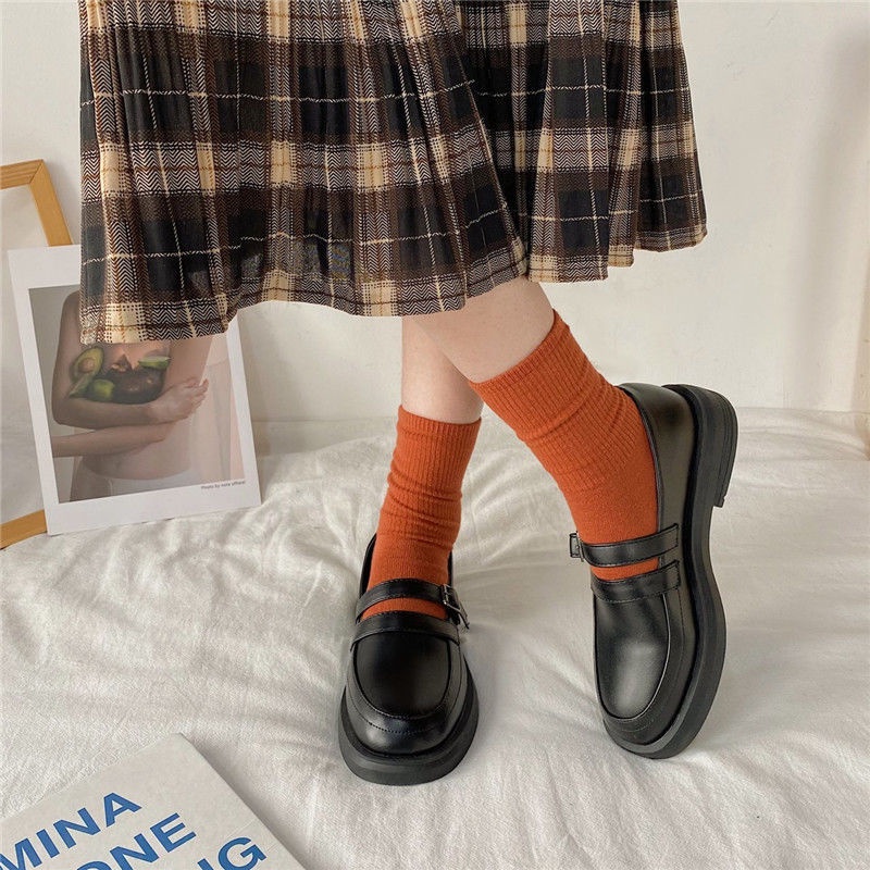 ญี่ปุ่น JK รองเท้าหนังขนาดเล็กนักเรียนหญิงรุ่นเกาหลีของรองเท้าย้อนยุคอังกฤษ