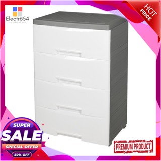 4 ตู้ลิ้นชัก 4 ชั้นทึบ STACKO 40x59x90.8 ซม. สีขาว4 DRAWER STACKO 40X59X90.8CM WHITE