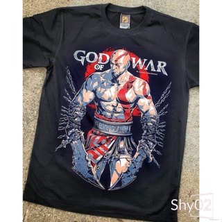 🔥พร้อมส่ง🔥 Shy-เสื้อผู้ชาย/ผู้หญิง S-XXXL GOD OF WAR เทพเจ้าหัวนมดำ ถล่มตำนานนอร์ท เครโทส ก็อดออฟวอร์ T-shirt เสื้อยืด