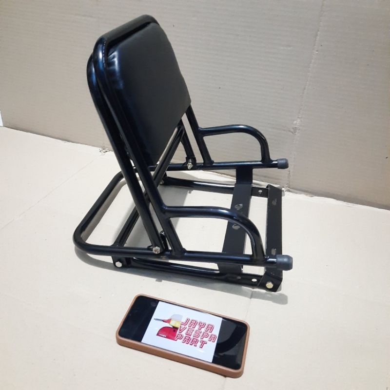 Backrack gabrielel vespa แร็คท้าย รุ่น gabriel black & chrome