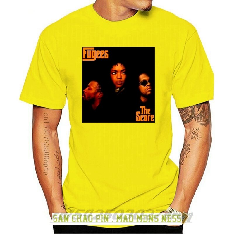 Vintage 1996 Fugees Score หรือไม่คอนเสิร์ตทัวร์เสื้อยืดพิมพ์ซ้ําฤดูร้อนแขนสั้นผ้าฝ้ายเสื้อยืดแฟชั่น