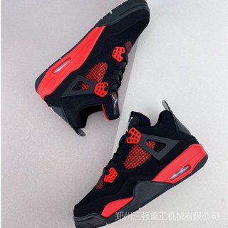 F5g8 Original Air Jordan 4 รองเท้าผ้าใบลําลอง สีแดง สไตล์เรโทร