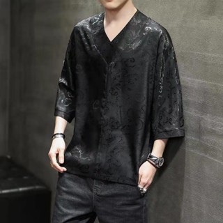 เสื้อกีฬาบาสเก็ตบอล แขนสั้น ผ้าเรยอน ลายดอกไม้ แบบบางพิเศษ สไตล์จีน สําหรับผู้ชาย