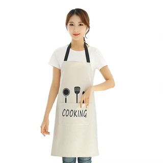 Vodca-ผ้ากันเปื้อนสำหรับทำอาหาร ป้องกันน้ำและน้ำมัน ทำความสะอาดง่าย ผ้าโพลีเอสเตอร์เคลือบกันน้ำ รุ่น QB-104