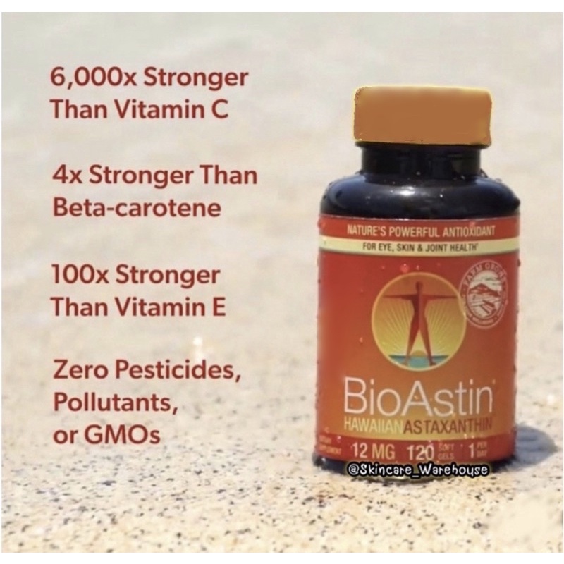 🛒พร้อมส่ง nutrex BioAstin Hawaiian Astaxanthin 12 mg., 120 Gel Caps Exp 06/26 สาหร่ายแดง ของแท้🇺🇸