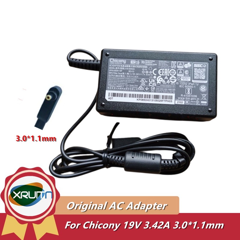 Chicony A18-065N3A 19V 3.42A 65W 3.0x1.0mm A065R178P AC DC Adapter Charger สําหรับ ACER Swift SF514-