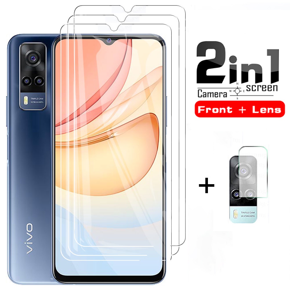 2-in-1 กระจกนิรภัยสําหรับ VIVO Y02 Y02s Y02T Y02a Y16 Y35 Y22 Y22s Y20 Y20i Y20s Y20A Y21T Y33s Y21 