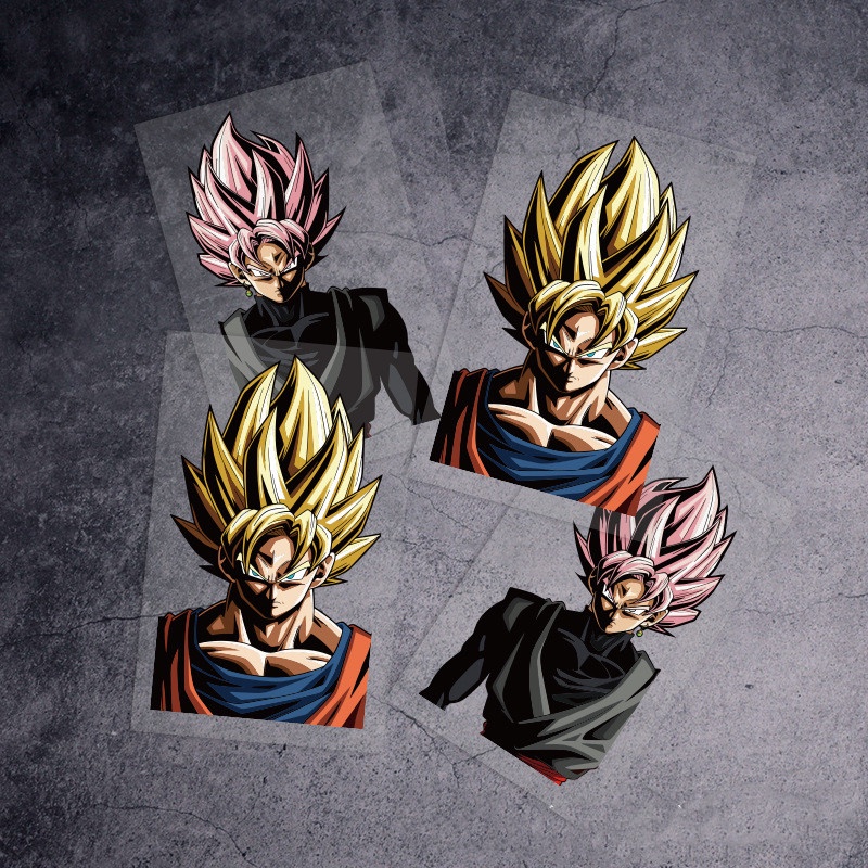 สติกเกอร์รถ Dragon Ball Z Son Goku Super Saiyan อะนิเมะสะท้อนแสงตกแต่งสําหรับกระจกหน้าต่างกันชน Trunk รถจักรยานยนต์แล็ปท็อป