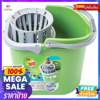 Scotch Brite(สก๊อตช์ไบรต์) สก๊อตช์ ไบรต์ ถังบิดผ้าม็อบ สีเขียว Scotch Brite Mop Bucket Greenไม้กวาดและไม้ถูพื้น