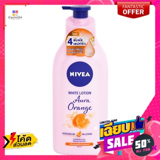 Nivea(นีเวีย) นีเวีย ออร่า ออเรนจ์ ไวท์ โลชั่นบำรุงผิวกาย 525 มล. Nivea Aura Orange White Body Lotion 525 ml.บำ