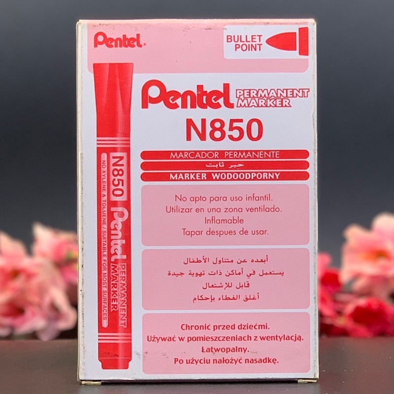 MERAH PENTEL ปากกามาร์กเกอร์ถาวร N850 สีแดง เนื้อหา 3 ชิ้น