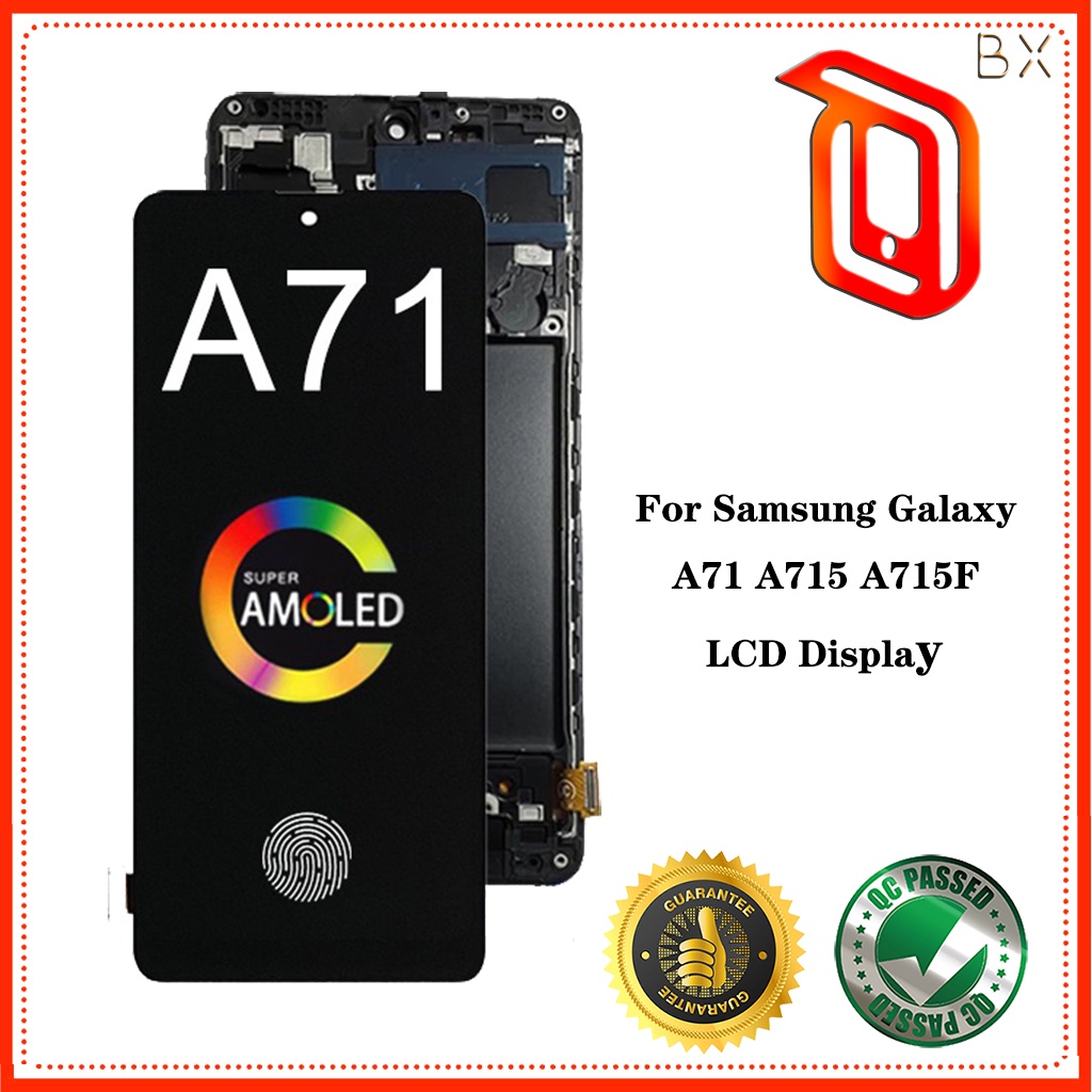 หน้าจอสัมผัสดิจิทัล LCD AMOLED สําหรับ Samsung Galaxy A71 A715 A715F