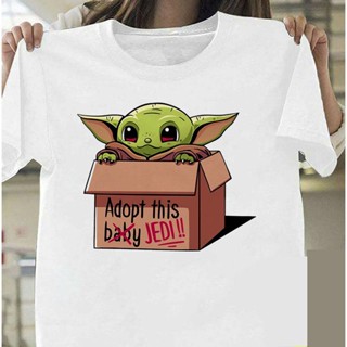 Lovely Baby Yoda T Shirt Men Star Wars Mandalorian T-Shirt unisex Funny Cartoon The Child Yoda Cute Tshirt Hip Hop _04