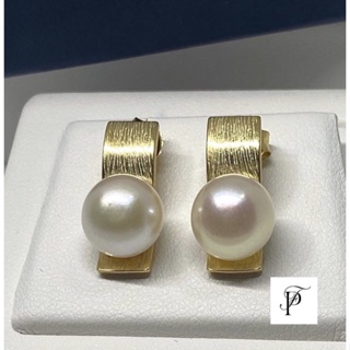 9 mm Freshwater pearl stud earring🤍 design เรียบหรูมากค่ะ