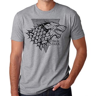 ราคาต่ำสุด!!เสื้อยืดแขนสั้น ผ้าฝ้าย 100% พิมพ์ลาย Game of Thrones Stark Sigil Direwolf แฟชั่นสําหรับผู้ชายS-3XL_07