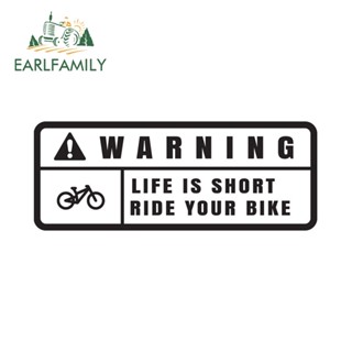 Earlfamily สติกเกอร์ไวนิล ลายอนิเมะ Life Is Short Ride Your BIke กันน้ํา สําหรับติดตกแต่งหน้าต่างรถยนต์ 13 ซม. x 5 ซม.