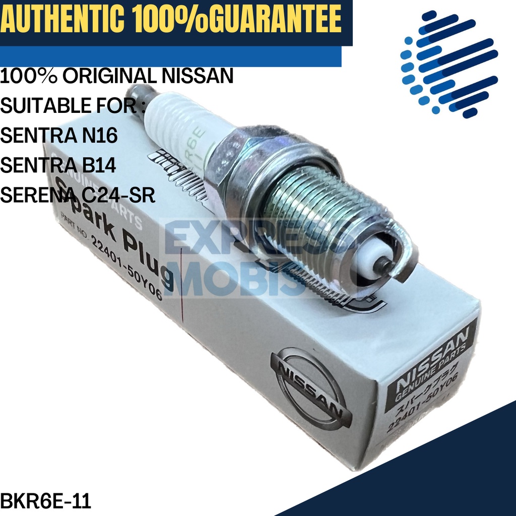 NISSAN SPARK PLUG 22401-50Y06 ( BKR6E-11 ) SENTRA N16 SENTRA B14 SERENA C24 SR (ราคาต่อ 1 ชิ้น)