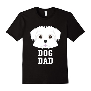 Lyzh เสื้อยืดผ้าฝ้าย 100% พิมพ์ลาย Dog Dad Maltese - Fathers Day แฟชั่น สําหรับผู้ชาย