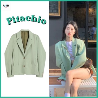 พร้อมส่ง🪴Pitachio Blazer เสื้อเบลเซอร์ เสื้อคลุม เสื้อสูท ชุดทำงาน เสื้อผ้าสไตล์เกาหลี