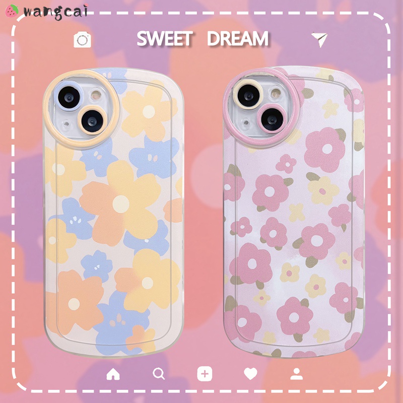 เคสโทรศัพท์มือถือ แบบนิ่ม ลายดอกไม้ สีชมพู สีเหลือง กันกระแทก สําหรับ Vivo V25 V23 V20 Pro V25e V23e Y75 V21 V21s V17 Neo V7+ V7 Plus X80 Pro X70 X60