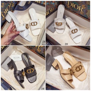 เช็คเช็คของก่อนสั่งซื้อ สูง 2 นิ้ว รองเท้า dior รองเท้าส้นสูงทรงสูง แตะส้นสูง