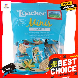 ขนม ล็อกเกอร์ มินิเวเฟอร์ รสวานิลา ขนาด 80 กรัม Loacker Mini Wafer Vanilla Flavor Size 80 g.บิสกิต, คุ้กกี้, เวเฟอร์