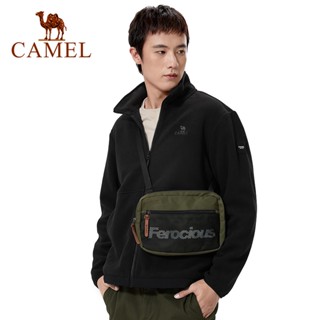 Camel เสื้อแจ็กเก็ตคาร์ดิแกน ผ้าฟลีซ สองด้าน กันลม สําหรับผู้ชาย