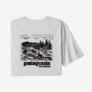 เสื้อยืดแขนสั้น พิมพ์ลาย Patagonia Fly Fishing สําหรับผู้ชาย