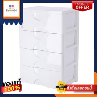 ตู้ลิ้นชักอเนกประสงค์ 4 ชั้น KASSA HOME รุ่น JCP-5804 ขนาด 54 ซม. สีขาวMultipurpose Drawer Cabinet 4 Tiers  JCP-5804 Siz