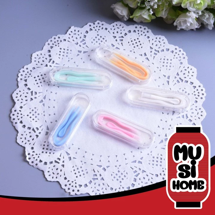 MUSI.HOME【ราคาถูก】ชุดปากคีบคอนแทคเลนส์ สีพาสเทล ที่คีบคอนแทคเลนส์ ที่คีบเลนส์ + ตัวดูดเลนส์ + กล่องอุปกรณ์เสริม EYE13