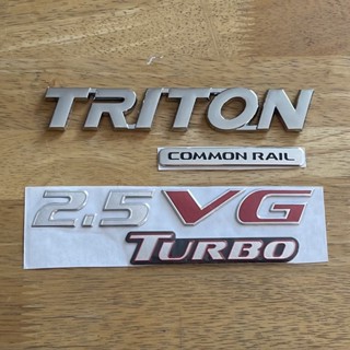 โลโก้ TRITON COMMON RAIL 2.5 VG TURBO ตัวหนังสือฝาท้าย (จำนวน 3 ชิ้น)