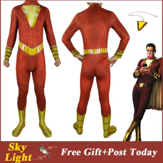 ชุดจั๊มสูท ชุดคอสเพลย์ Billy Batson Shazam Superhero เหมาะกับปาร์ตี้ฮาโลวีน สําหรับเด็ก และผู้ใหญ่