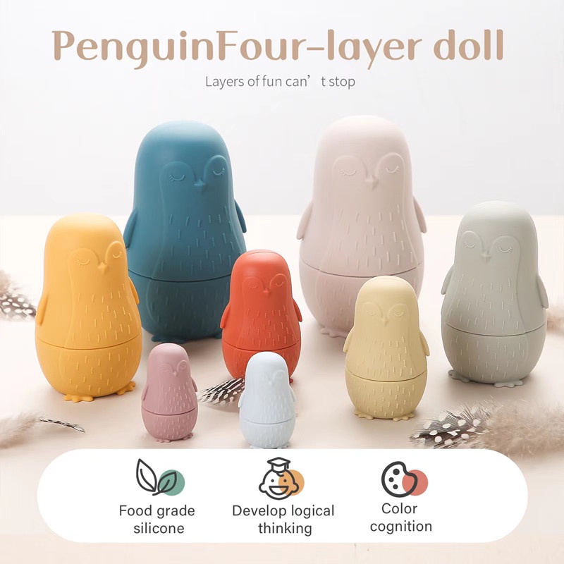 ของเล่นตุ๊กตาเพนกวิน ซิลิโคน เกรดอาหาร ปลอด BPA เสริมการเรียนรู้เด็กทารก และเด็กวัยหัดเดิน ราคา ถูกที่สุด ดีลบีเคเค แกลเลอรีภาพที่ 2
