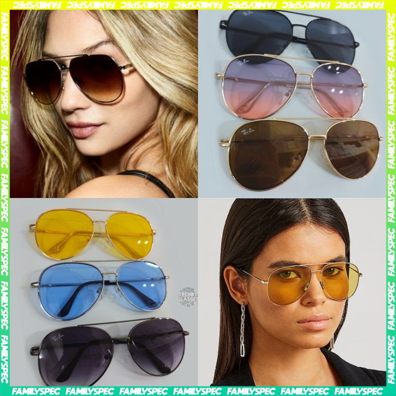Aviator แว่นกันแดดขนาดใหญ่ Cermin Mata Aviator Spek โลหะขนาดใหญ่