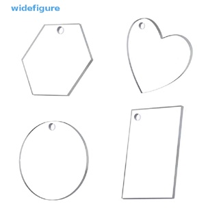 Widefigure แผ่นอะคริลิคใส ทรงกลม แฮนด์เมด DIY สําหรับทําพวงกุญแจ 10 ชิ้น