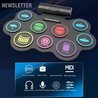 Newsletter ชุดแผ่นกลองอิเล็กทรอนิกส์ แบบพกพา 9 สี รองรับ Bt 100‐240V