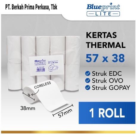 EDC BLUEPRINT LITE THERMAL STRUCK PAPER 57X38 MM, 57X38OS