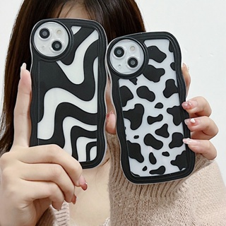 Clear Casing For iPhone 15 14 13 12 11 Pro Xs max Mini 7 8 6 6S Plus X XR 14ProMax 13promax 12promax 11promax 6+6S+ 7+ 8+ Zebra Leopard Print Milk Stripe Wavy Edge Clear Soft Phone Case Round Fine Hole Shockproof Back Cover STB 21
