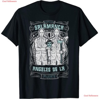 L 【hot tshirts】Cool followers เสื้อผู้หญิง Breaking Bad Hermanos Salamanca Angeles De La Muerte เสื้อยืด2022_07