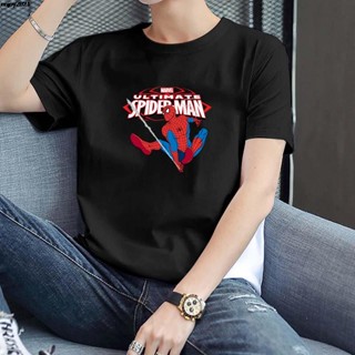 XS-8XL,new in stock,Fashion Men/Women Short sleeve Roung neck Marvel Spiderman T-shirt 3 Colors Black &amp; White &amp; Gra_03