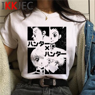 เสื้อยืดสวยๆ นักล่า x นักล่า killua zoldyck kurapika hxh เสื้อผ้าเสื้อยืดชายกราฟิกเสื้อยืดญี่ปุ่นคู่ลําลอง ulzzang _02