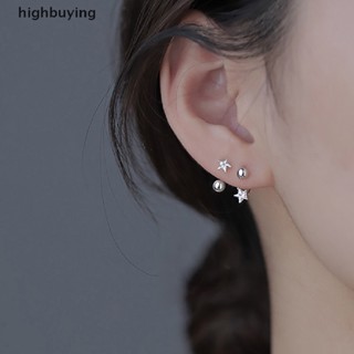 [highbuying] 2 ชิ้น สเตนเลส สีทอง มินิมอล คริสตัล ดาว ต่างหู กระดุม ผู้หญิง เกาหลี เกลียว กระดุม กระดูกอ่อน เครื่องประดับใหม่ พร้อมส่ง