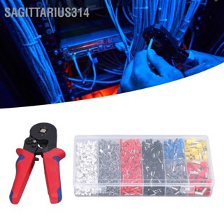 Sagittarius314 1800 ชิ้น/เซ็ต Ferrule Crimping Tool Kit AWG 23‑7 Crimper Plier พร้อมลวด Ferrules แบบพกพา Set