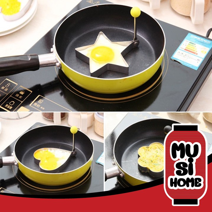 MUSI.HOME 【ราคาถูก】แม่พิมพ์ทอดไข่ดาว ไข่เจียว แพนเค้ก แบบสแตนเลส V6