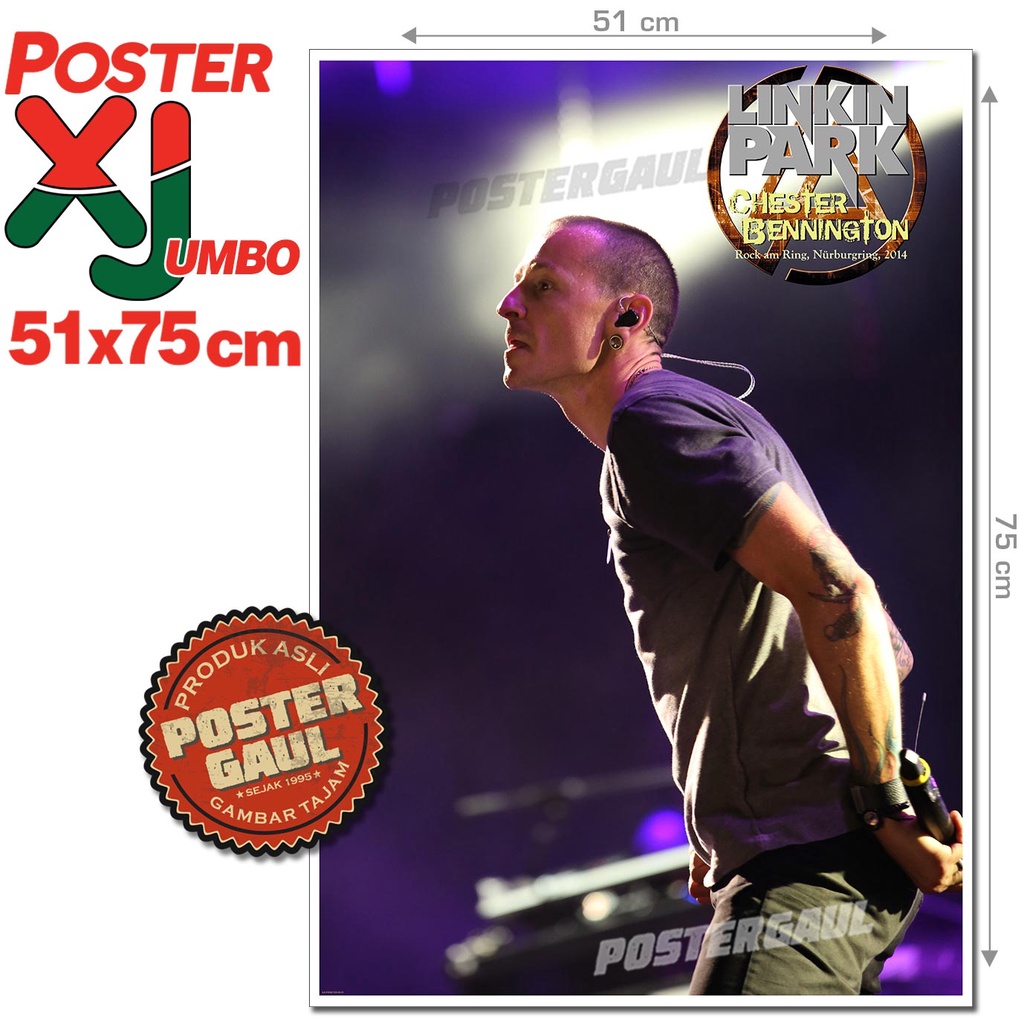 โปสเตอร์ XJumbo CHESTER BENDINGTON: LIVE AT ROCK AM RING, NRBURGRING, 2014 XJFJP406 - ขนาด 51x75 ซม.