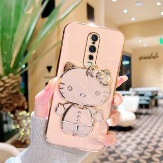 เคส OPPO R17 Pro / R11S plus / R11 plus / R10 plus / R15X Hello Kitty ขาตั้ง ชุบไฟฟ้า เคสนิ่ม